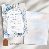 Blue Hydrangea Wedding Kaart