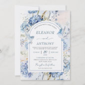 Blue Hydrangea Wedding Kaart (Voorkant)