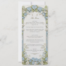 Blue Hydrangea Wedding Menu Kaart