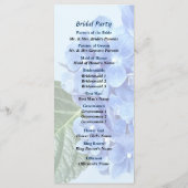 Blue Hydrangea Wedding Programme Programma (Achterkant)