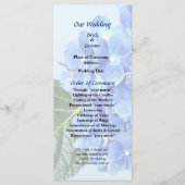 Blue Hydrangea Wedding Programme Programma (Voorkant)