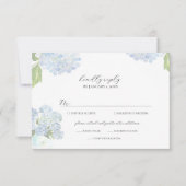 Blue Hydrangea Wedding Response Card RSVP Kaartje (Voorkant)