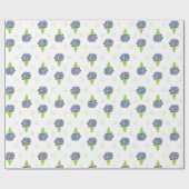  Blue Hydrangea Wedding Shower Coastal Pattern Cadeaupapier (Vlak)