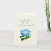 Blue Hydrangea zal je mijn Bridesmaid zijn Kaart (Voorkant)