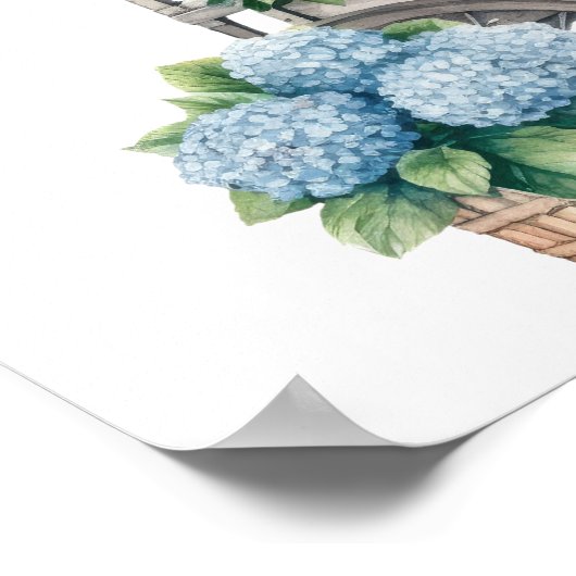 Blue Hydrangea Ze is van het vrijgezellenfeest Poster (Hoek)