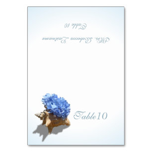 Blue Hydrangea Zee Shell Place Card Kaart