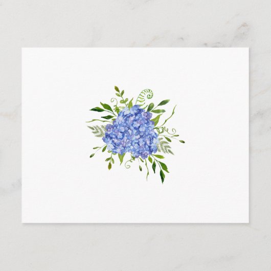 Blue Hydrangeas 80e carte d'anniversaire Demande (Dos)