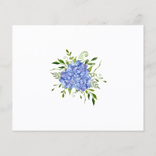 Blue Hydrangeas 80e carte d'anniversaire Demande (Dos)