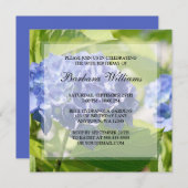 Blue Hydrangeas 80th Birthday Party Invitations Kaart (Voorkant / Achterkant)
