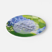 Blue Hydrangeas 80th Birthday Party Papieren Bordje (Gekanteld)