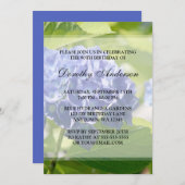 Blue Hydrangeas 90th Birthday Party Invitations (Devant / Derrière)