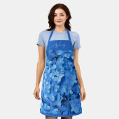 Blue Hydrangeas All-in-Print Schort met naam (Gedragen)