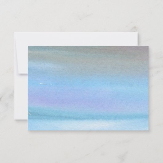 Blue hydrangeas aquarelle mariage floral RSVP (Dos)