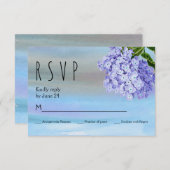 Blue hydrangeas aquarelle mariage floral RSVP (Devant / Derrière)