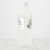 Blue Hydrangeas baby brouwt baby shower Waterfles Etiket (Achterkant)