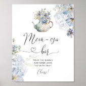 Blue Hydrangeas baby brouwt Mom-osa bar Poster (Voorkant)