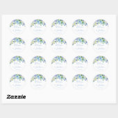 Blue Hydrangeas Bloemen Bruiloft Ronde Sticker (Vel)