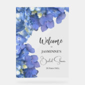 Blue Hydrangeas Blooms Vrijgezellenfeest Acryl Bord (Voorkant)