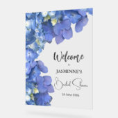 Blue Hydrangeas Blooms Vrijgezellenfeest Acryl Bord (Hoek)