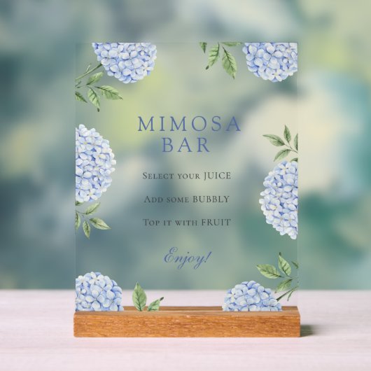 Blue Hydrangeas Bordure Classique Mimosa Bar (Neutre)