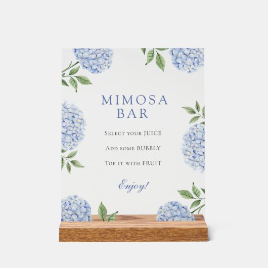Blue Hydrangeas Bordure Classique Mimosa Bar (Recto)