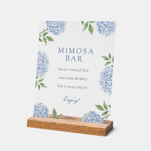 Blue Hydrangeas Bordure Classique Mimosa Bar (Angle)