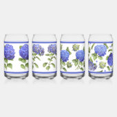 Blue Hydrangeas Botanique Art Can Glass Set (Dos)