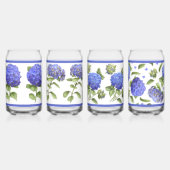 Blue Hydrangeas Botanique Art Can Glass Set (Gauche)