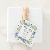 Blue Hydrangeas Boy Baby shower Bedankt Bedankjes Labels (In situ)