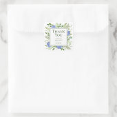 Blue Hydrangeas Boy Baby shower Bedankt Vierkante Sticker (Tas)