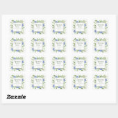 Blue Hydrangeas Boy Baby shower Bedankt Vierkante Sticker (Vel)