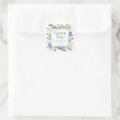 Blue Hydrangeas Boy Baby shower Bedankt Vierkante Sticker (Tas)