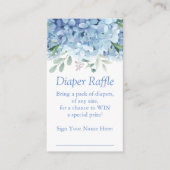 Blue Hydrangeas Boy Luier Raffle Ticket Informatiekaartje (Voorkant)