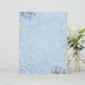 Blue Hydrangeas, Butterfly & Swirl Modern Floral (Staand voorkant)