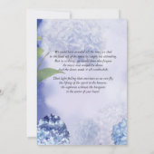 Blue Hydrangeas Celebration of Life Funeral Kaart (Achterkant)
