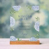 Blue Hydrangeas Classic Border Mimosa Bar Acryl Bord (Neutraal)