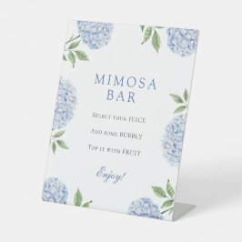 Blue Hydrangeas Classic Border Mimosa Bar Reclamebord Met Voetstuk