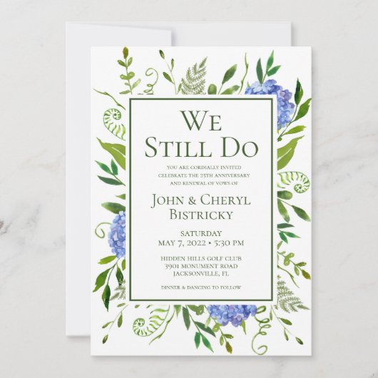 Blue Hydrangeas die we nog steeds doen Kaart (Voorkant)