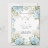 Blue Hydrangeas Elegant Wedding  Kaart (Voorkant)