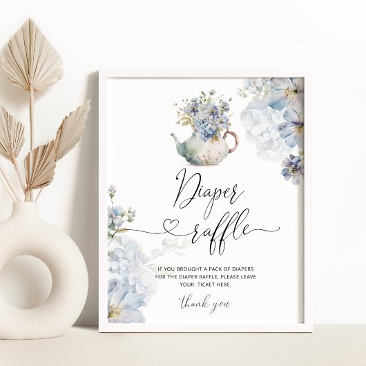 Blue Hydrangeas élégante tombola Poster