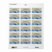 Blue Hydrangeas en Burlap Etiket (Full Sheet)