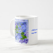 Blue Hydrangeas en Butterflies Koffiemok (Voorkant links)