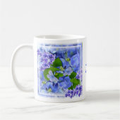 Blue Hydrangeas en Butterflies Koffiemok (Links)