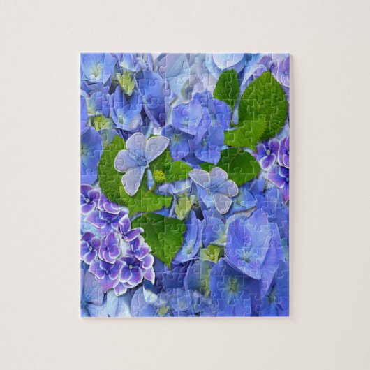 Blue Hydrangeas en Butterflies Legpuzzel (Verticaal)