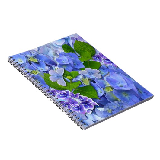 Blue Hydrangeas en Butterflies Notitieboek (Rechterzijde)
