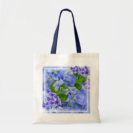 Blue Hydrangeas en Butterflies Tote Bag (Voorkant)