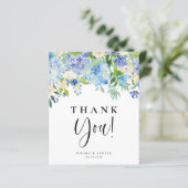 Blue Hydrangeas en Ivory Rozen Hartelijk dank (Staand voorkant)