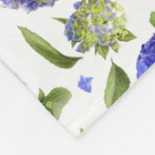 Blue Hydrangeas Fleece Deken (Hoek)