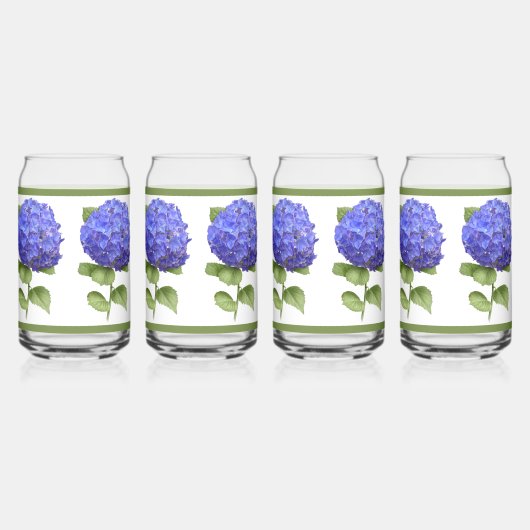 Blue Hydrangeas Floral Botanal Art (Recto)