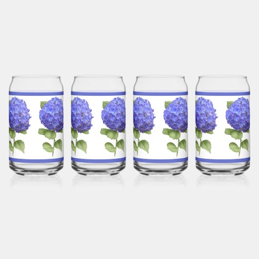 Blue Hydrangeas Floral Botanal Art (Recto)